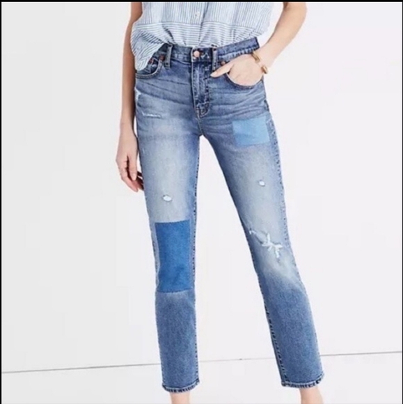 Madewell cruiser straight patchwork jeans size 27 - Picture 1 of 16